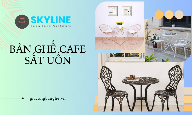 bàn ghế cafe sắt uốn