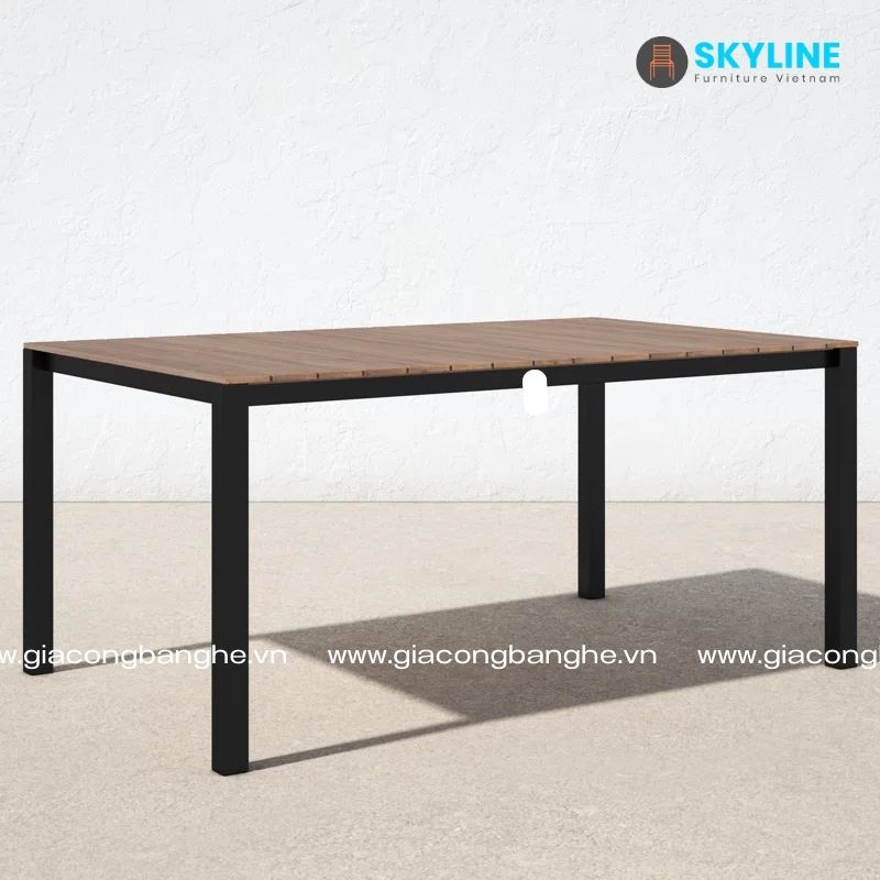bàn ăn mặt gỗ ngoài trời bàn ăn mặt gỗ ngoài trời